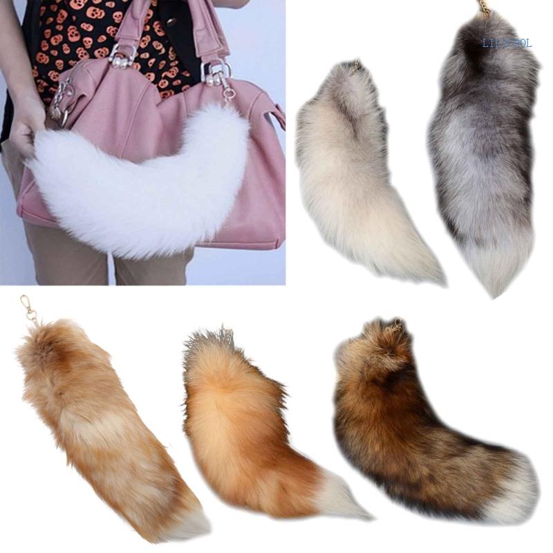 Móc Khóa Bông Xù Lông Cáo-tail unisex Cho Tiệc Sinh Nhật Trẻ Em Yêu Thích festi