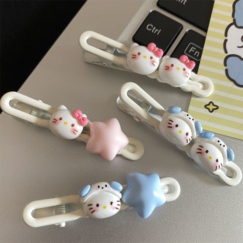 Dễ thương Kitty Hairpin Liu Hairpin Ngôi sao Phụ kiện tóc Mũ hoạt hình Clip tóc