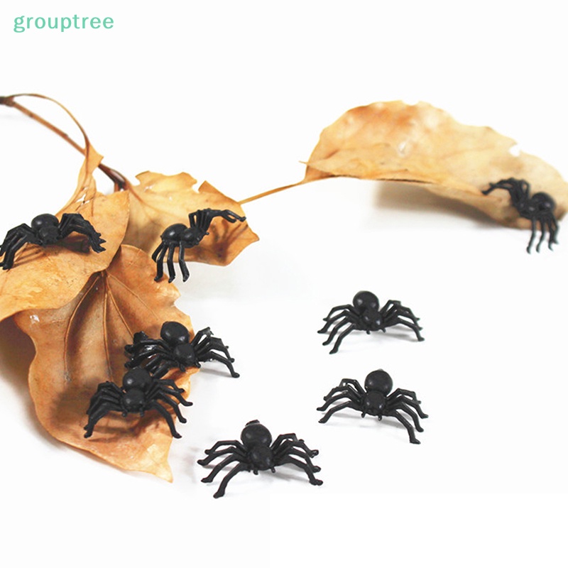 Set 50 Nhện Nhựa Đen Trang Trí halloween