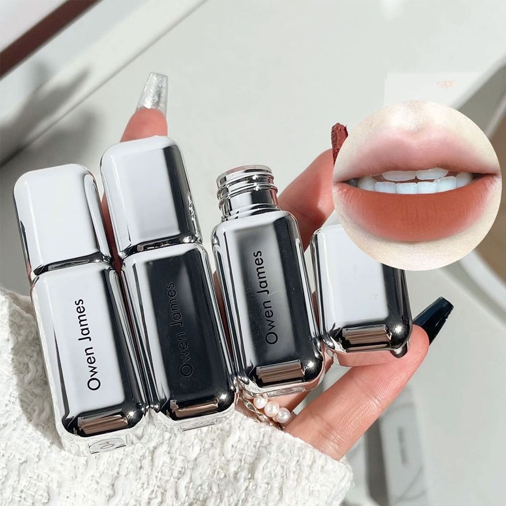 Son Kem Màu Nhung Lì Vỏ Màu Bạc Thương Hiệu owenjames