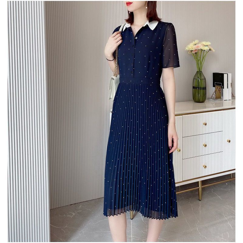 Đầm Dài Đến Giữa Eo Màu Trơn Thanh Lịch Thời Trang Mùa Hè 2023 Cho Nữ Phiên Bản Hàn Quốc 2023