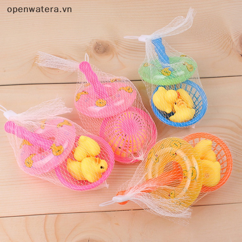 Bộ 5 Vòng Cao Su Hình Vịt Vàng mini Đồ Chơi Khi Tắm Cho Bé vn