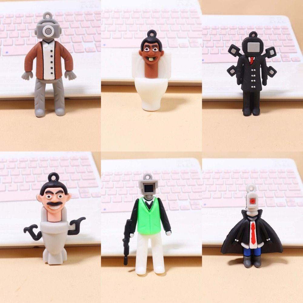 Adames skibidi bop keychians, skibidi bop bop tv man camara man anime toilet Trang Sức Có Móc Khóa Bằng pvc Cho Nam