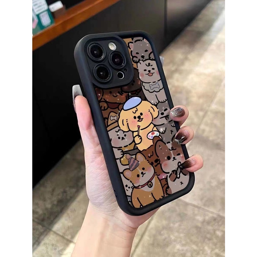 Ốp Điện Thoại Silicon Mềm Mặt Nhám Hình Chú Cún Cho iphone 15 11 14 pro max 13 12 mini xs x xr 6s 7 8 plus se 2020