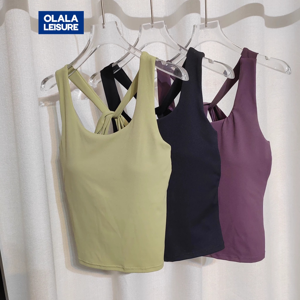 OLALA LEISURE Áo Ngực Thể Thao Dây Chéo Có Đệm Ngực rq 1021-5 wx