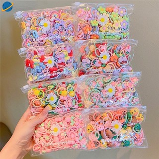 Set 10 dây cột tóc co dãn nhiều màu dễ thương cho bé gái