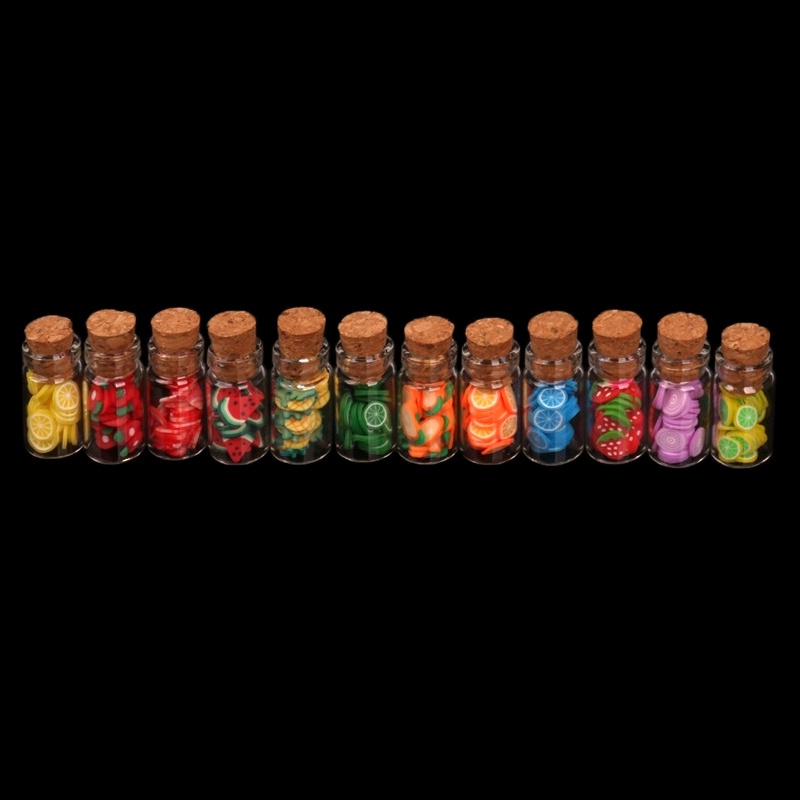 Set 5 Hũ Thủy Tinh Đựng Trái Cây Khô Bánh Kẹo Tỉ Lệ 1: 12 Trang Trí Nhà Búp Bê