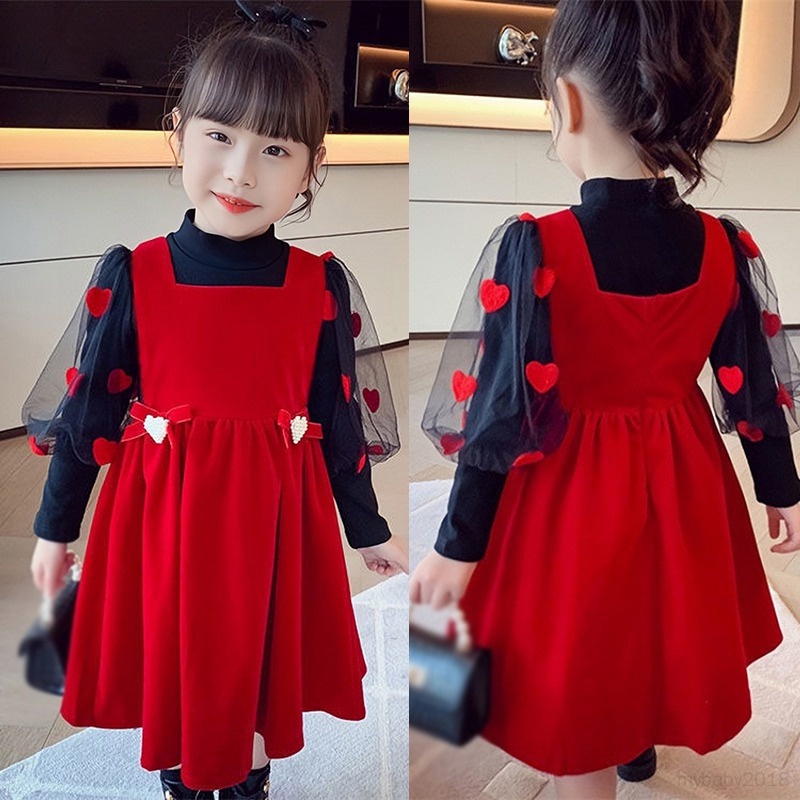 Set Đồ 2 Món Gồm Áo cotton Tay Phồng + Váy Yếm Cho Bé Gái