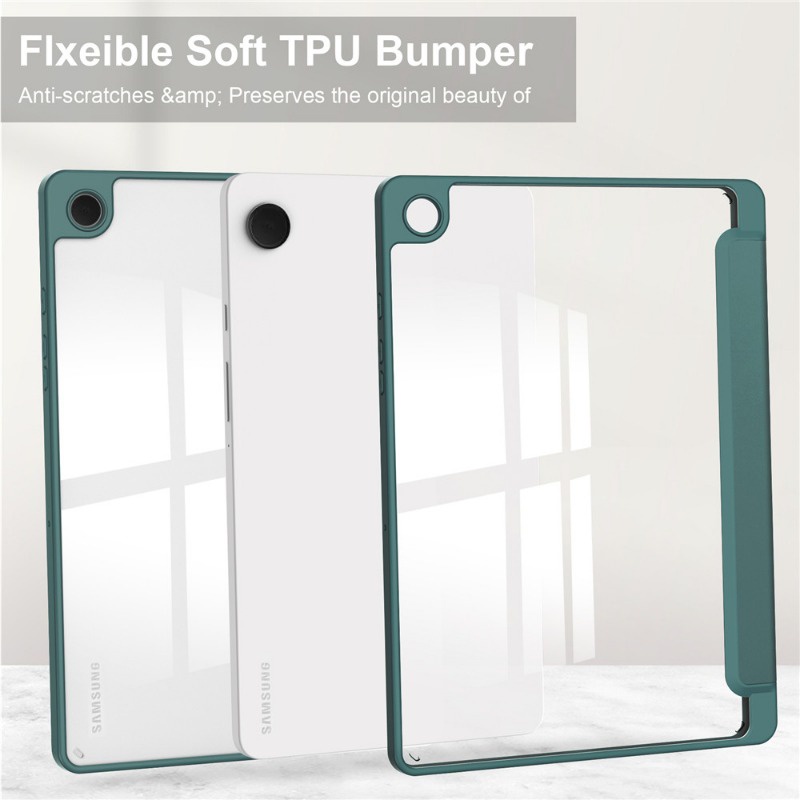 Bao Da Máy Tính Bảng pu Nắp Gập Thông Minh Có Ngăn Đựng Bút Cho samsung galaxy tab a9 + 11.0 sm-P210 Smx216B sm-J218U Giá Đỡ
