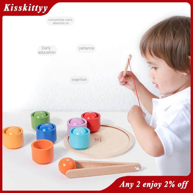 Kisskitty Trò Chơi Phân Loại Câu Cá Bằng Gỗ 2 Trong 1