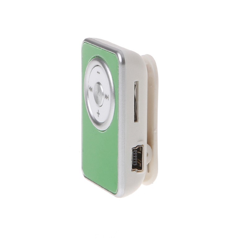 Máy nghe nhạc MP3 có kẹp mini hỗ trợ thẻ nhớ TF và SD có tai nghe và cáp USB