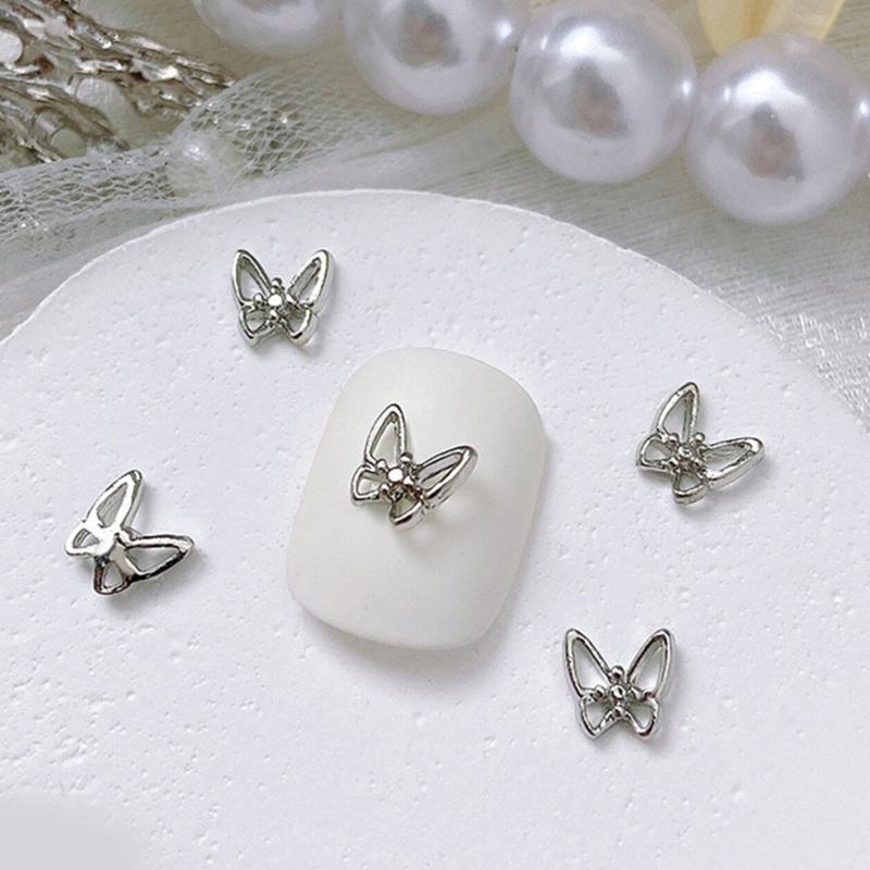 Set 10 Phụ Kiện Trang Trí Móng Tay Hình Bướm Đính Đá Xinh Xắn