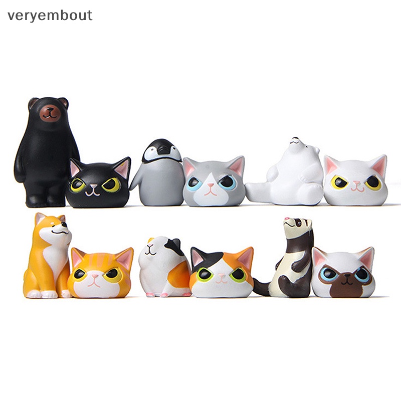 Ut Set 6 Mô Hình Chú Mèo shiba inu / guinea / Lợn Sáng Tạo