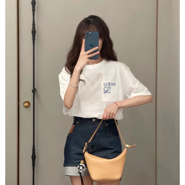 Áo Thun cotton Ngắn Tay Thêu logo Phối Màu Tương Phản Thời Trang Mùa Hè Cho Nam Và Nữ