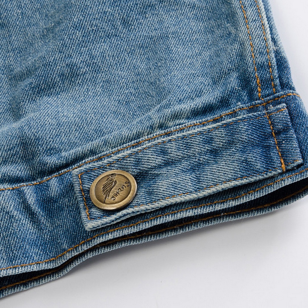 Áo Khoác denim Sát Nách Phối Túi Mềm Mại Phong Cách hip hop Thời Trang Xuân Hè Cho Nam