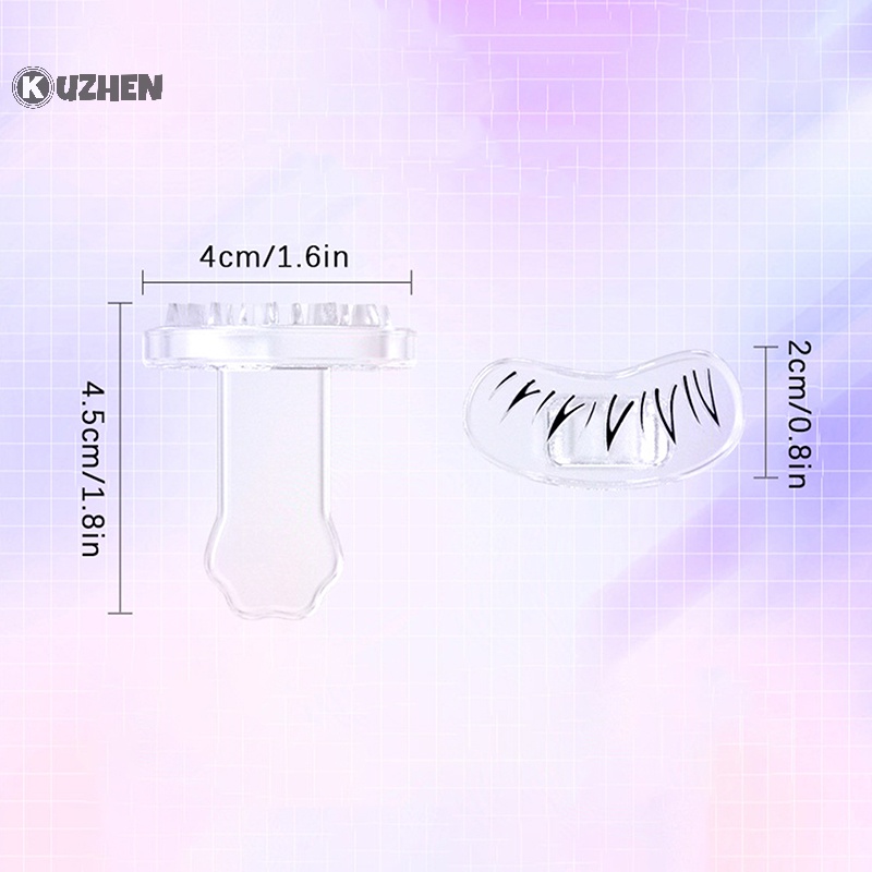 Kuzhen Con Dấu In Lông Mi Giả Có Tay Cầm Bằng silicone