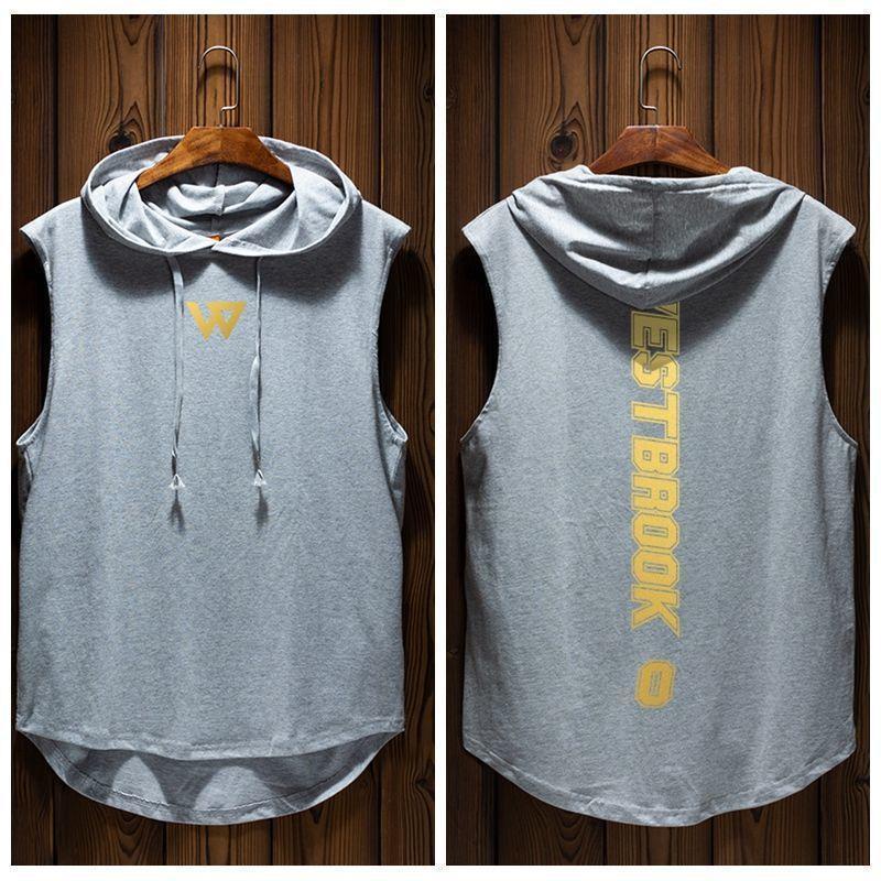 YOUYOU Bộ Quần Áo Thể Thao Bóng Rổ Sát Nách Dáng Rộng Có Mũ Trùm Cá Tính Cho Nam