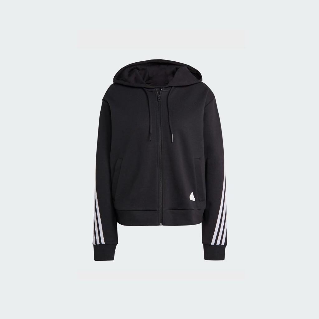 adidas Phong cách sống Áo Hoodie Khóa Kéo 3 Sọc Future Icons Nữ Đen HT4715