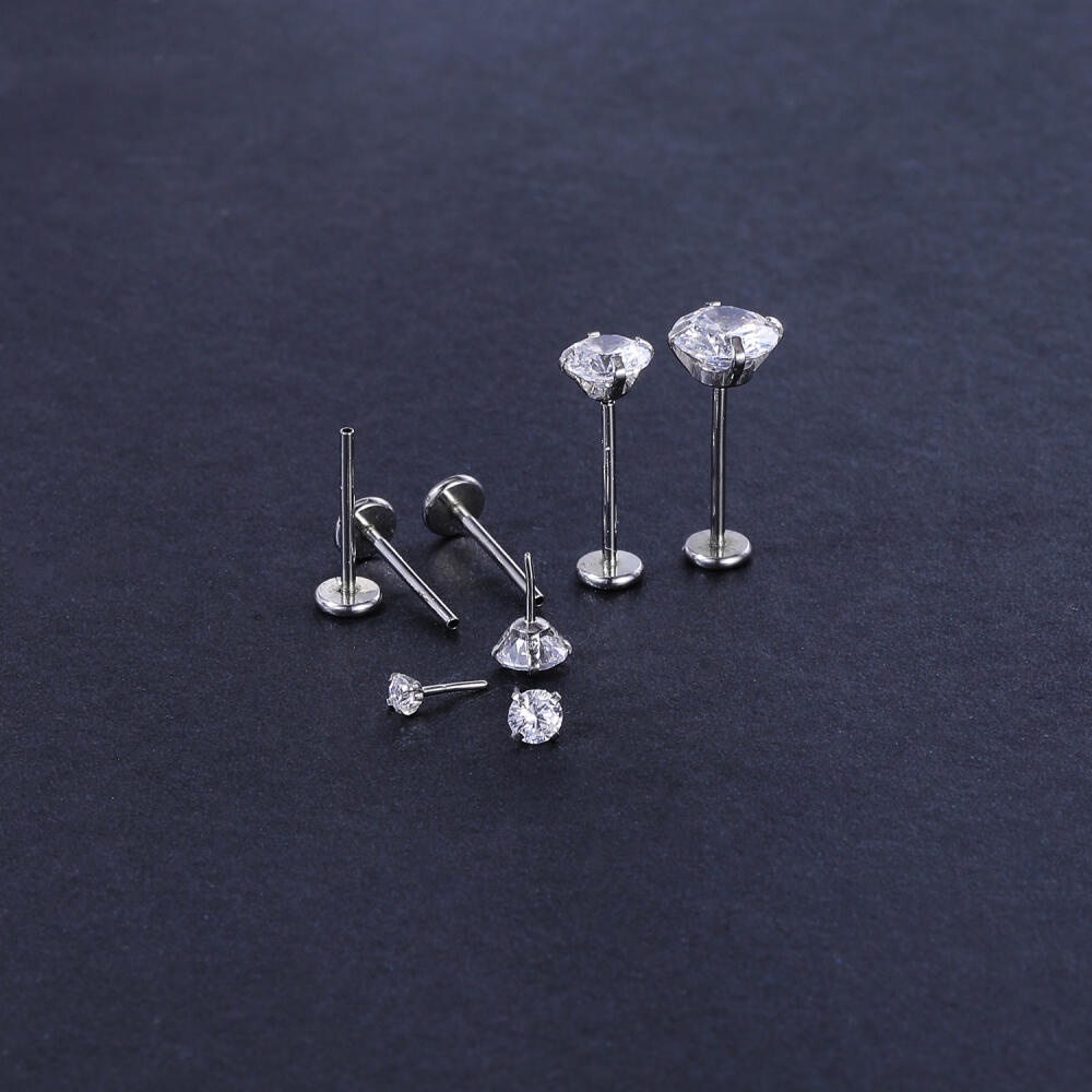 1 Cái Khuyên Môi Dạng Đinh Tán Bằng Thép Không Gỉ 316l 1.5-6mm