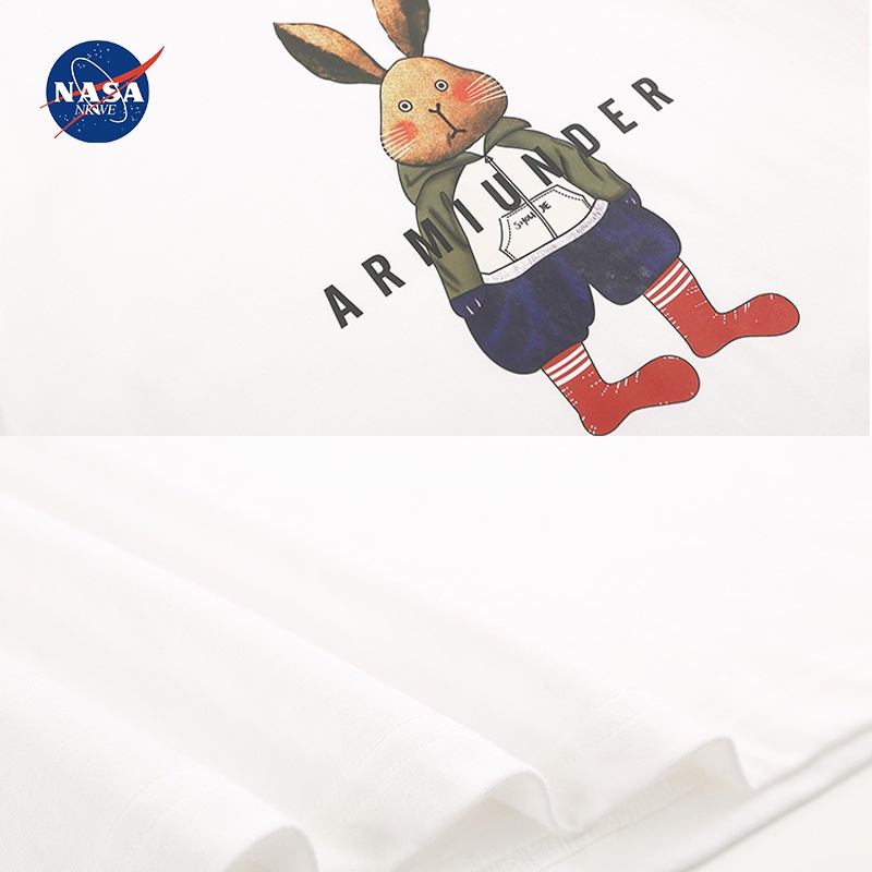 Áo Thun Tay Ngắn Cổ Tròn Dáng Rộng In Hình Thỏ Vui Nhộn Thời Trang Cho Nam Và Nữ