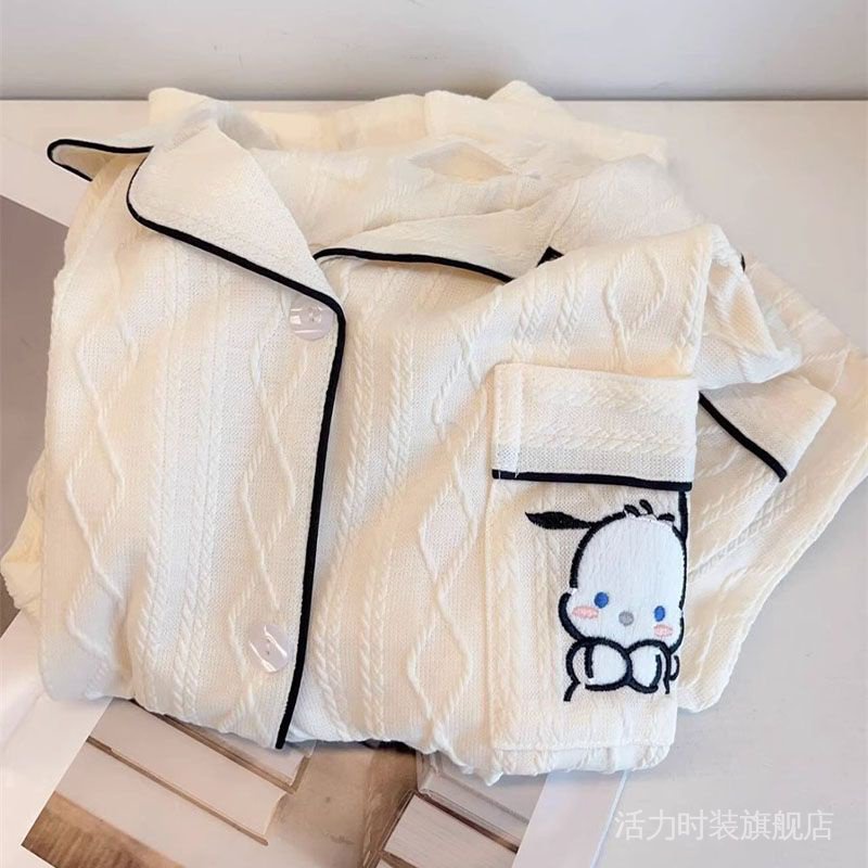 Bộ Đồ Ngủ Tay Dài Chất Liệu cotton Thêu Họa Tiết Hoạt Hình Dễ Thương Thời Trang Mùa Xuân Cho Nữ zuihu001.vn10