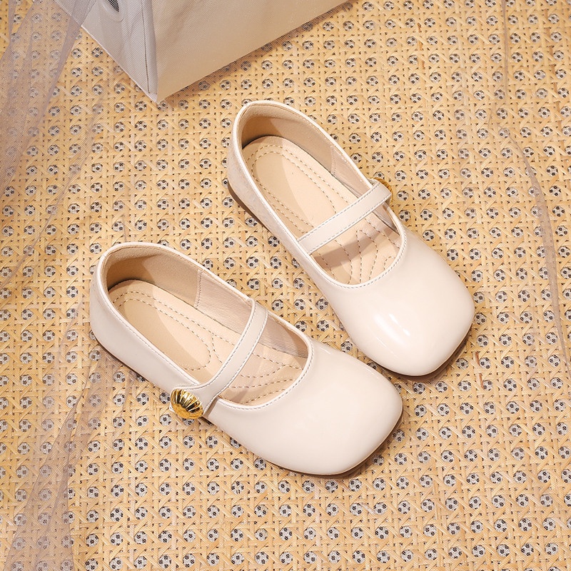 Giày Lười Da Đế Mềm Phong Cách Hàn Quốc Cho Bé Gái