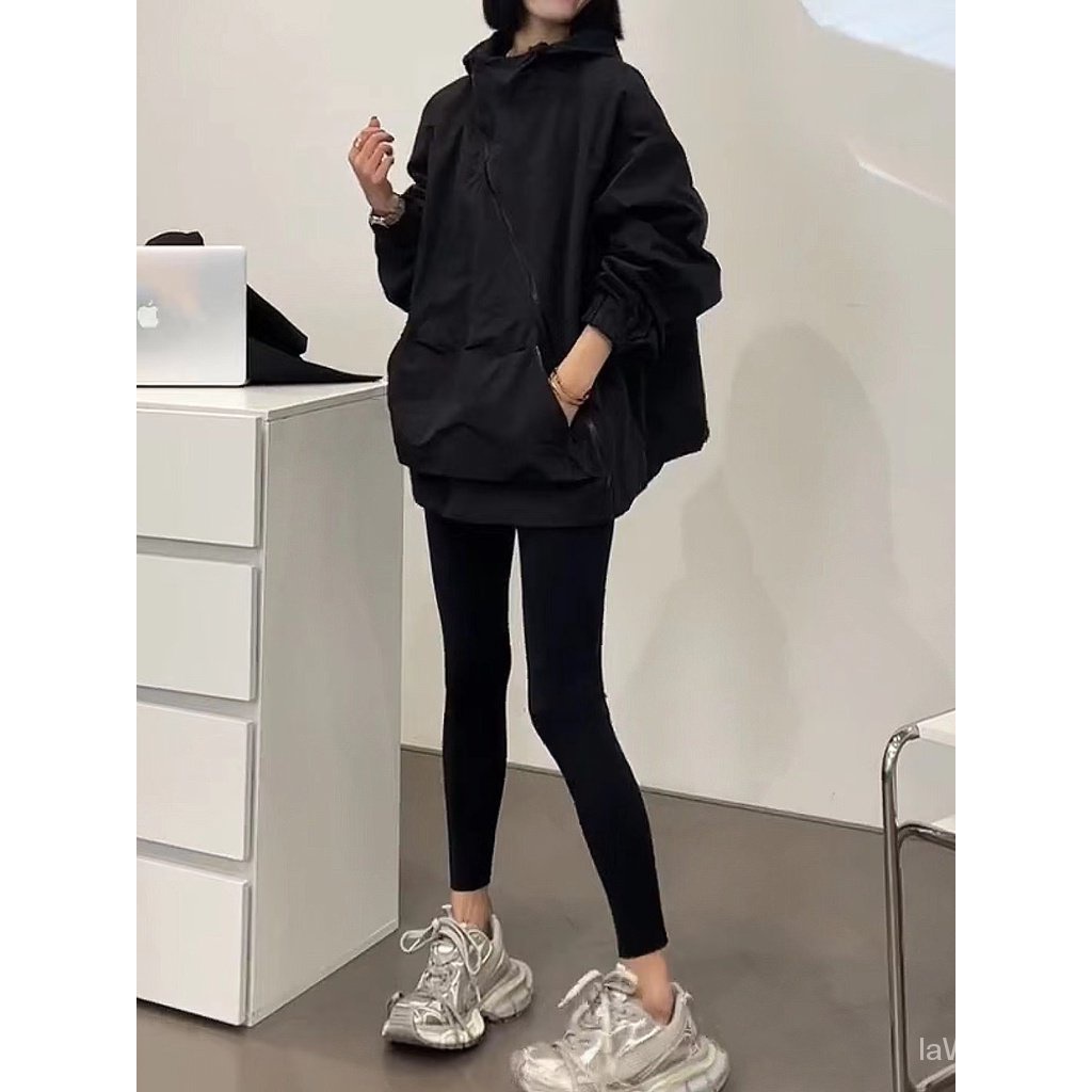 Áo Khoác cardigan Có Mũ Trùm Dáng Ngắn Rộng Phong Cách Đường Phố Châu Âu Thời Trang Mùa Xuân 2023