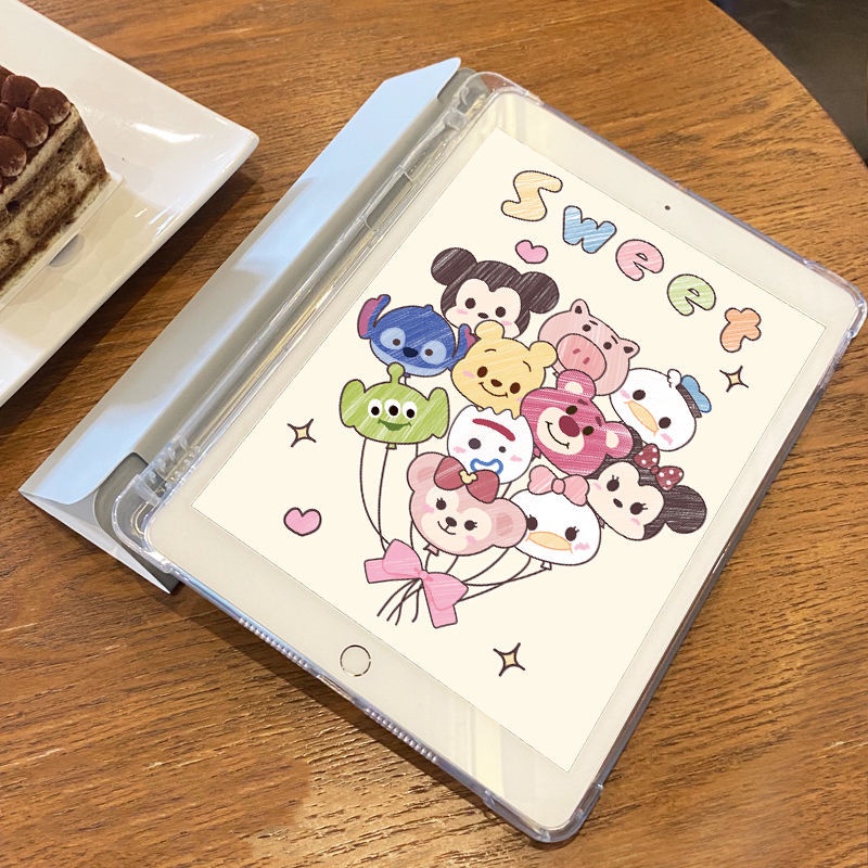 Dễ Thương Ốp Máy Tính Bảng Mềm Họa Tiết Hoạt Hình Có Ngăn Đựng Bút Cho ipad gen10 7 / 8 / 9 air4 air5 pro11 "pro12.9" mini6