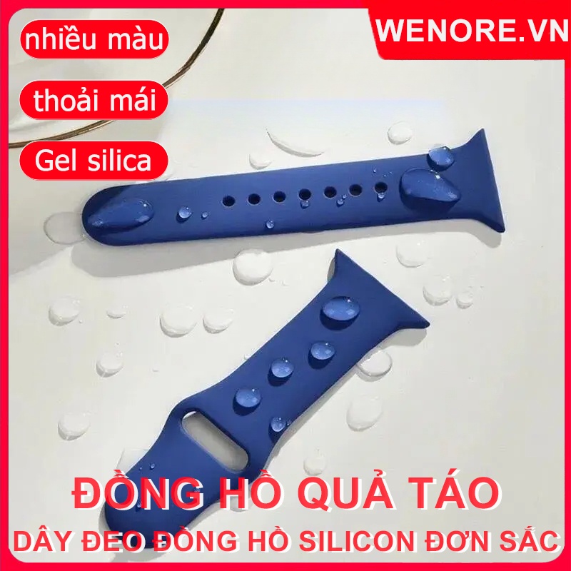 Phù hợp với iWatch 1/2/3/4/5/6/7/8/SE Series Dây đeo silicon chống thấm nước thoáng khí 38/40/41/42/45/49mm Đơn sắc