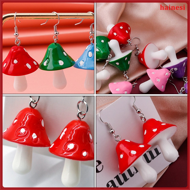 Bông Tai Hình Nấm Bằng resin Thời Trang Dành Cho Nữ