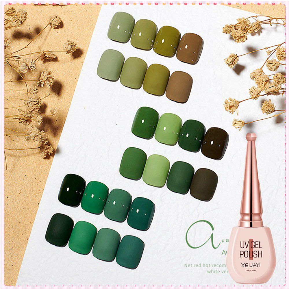 Xeijayi Sơn Móng Tay Gel Aocado Green Series Cỏ Xanh Bạc Hà Xanh Đậm Màu Khỏa Thân Trị Liệu Bằng Ánh Sáng Keo Tiệc Lễ Hội Móng Tay Nghệ Thuật Cho tiệm Nail 15ml TOGO