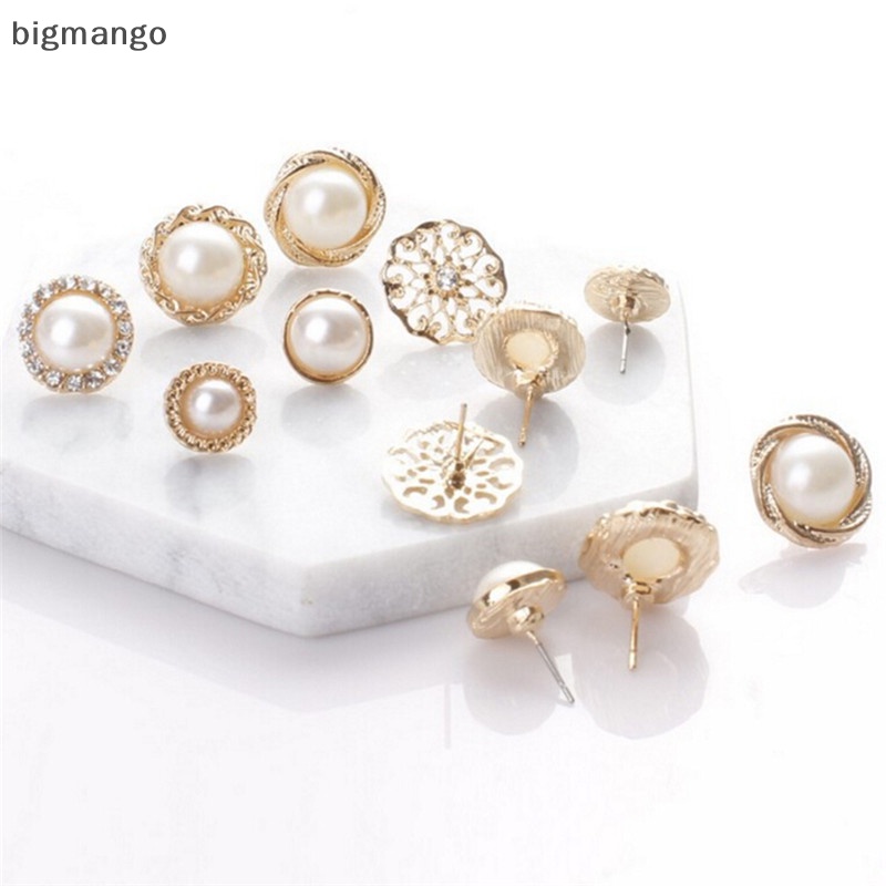 Bộ 6 Cặp Bông Tai Đính Đá Thời Trang Thanh Lịch