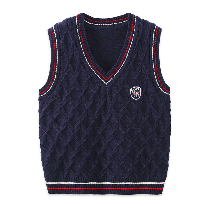 Áo sweater Không Tay Dệt Kim Thời Trang Mùa Thu Hàng Mới Dành Cho Bé Trai