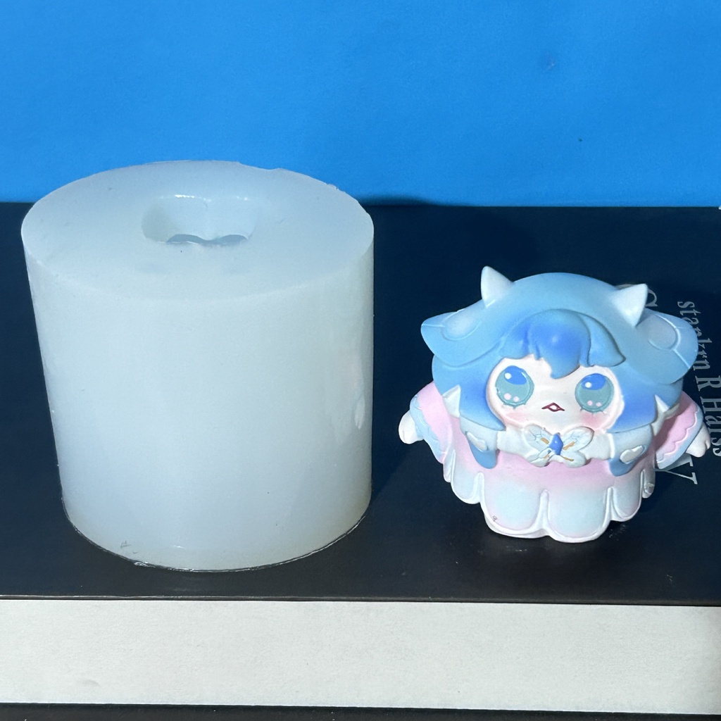 Khuôn Silicon Làm Nến Thơm Hình Búp Bê Bí Ẩn Hoạt Hình Dễ Thương Trang Trí diy