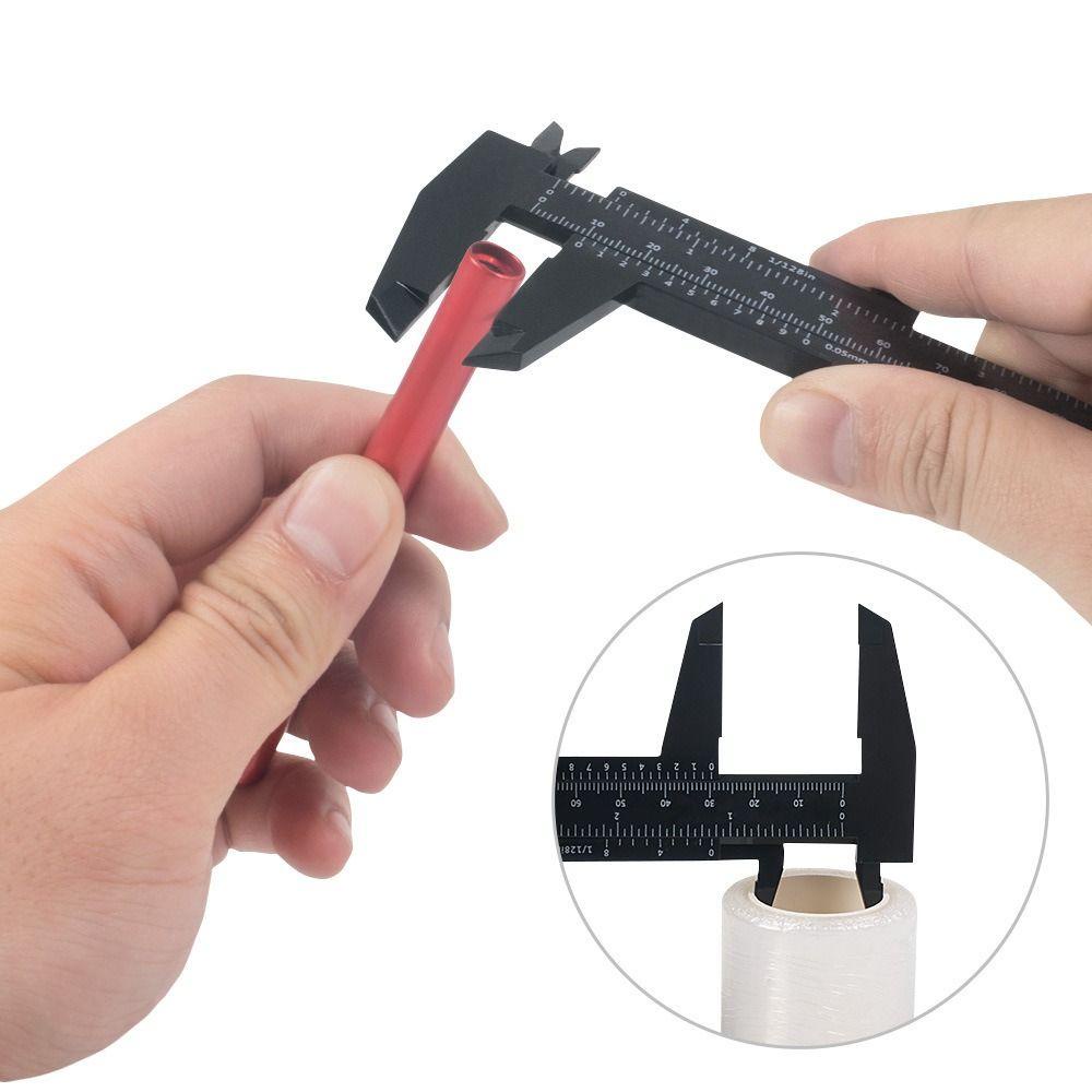 Muvako Set 5 Thước Cặp Kẹp mini 6inch 150mm Bằng Nhựa Màu Đen