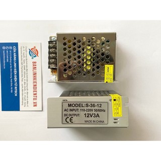 Nguồn tổ ong s-36-12 ac-dc 12v 3a 36w 85x58x33mm