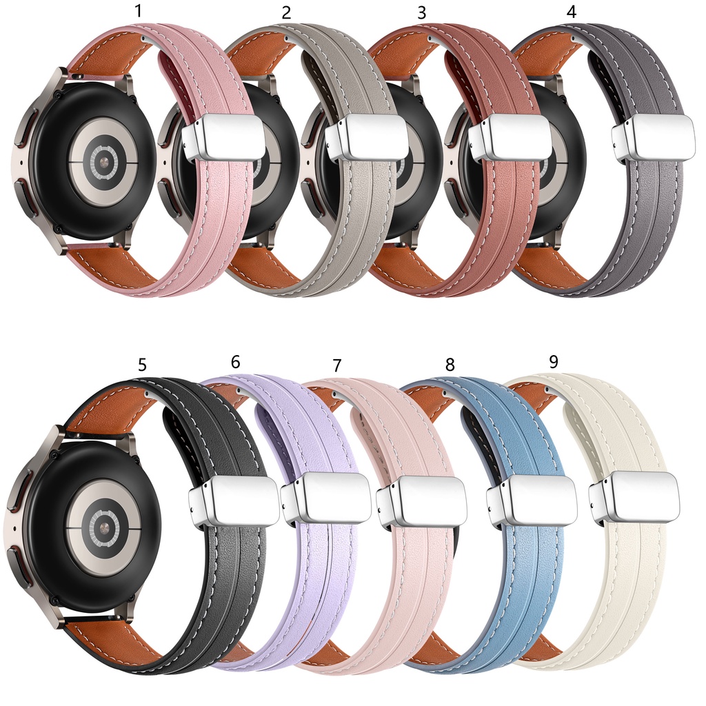 Dây Đeo Bằng Da Có Nam Châm Cho Đồng Hồ Thông Minh samsung galaxy watch 3 41mm 45mm 42mm 46mm