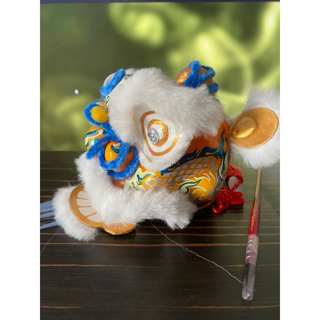 Đầu lân, loại đẹp sưu tầm, size 12cm, màu cam Tặng Ô Tô
