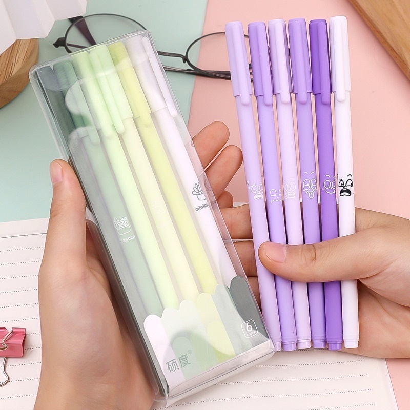 Bộ Bút Kí Tên / Bút morandi Màu Đen Nhanh Khô Kèm Hộp Đựng Tiện Dụng Cho Học Sinh / Văn Phòng