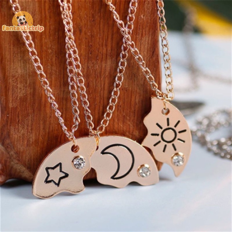 Set 3 Vòng Cổ Choker Mặt Trời Mặt Trăng Ngôi Sao Thời Trang Mới 2023 Cho Bạn Thân Mãi Mãi bff Cho Nam Và Nữ