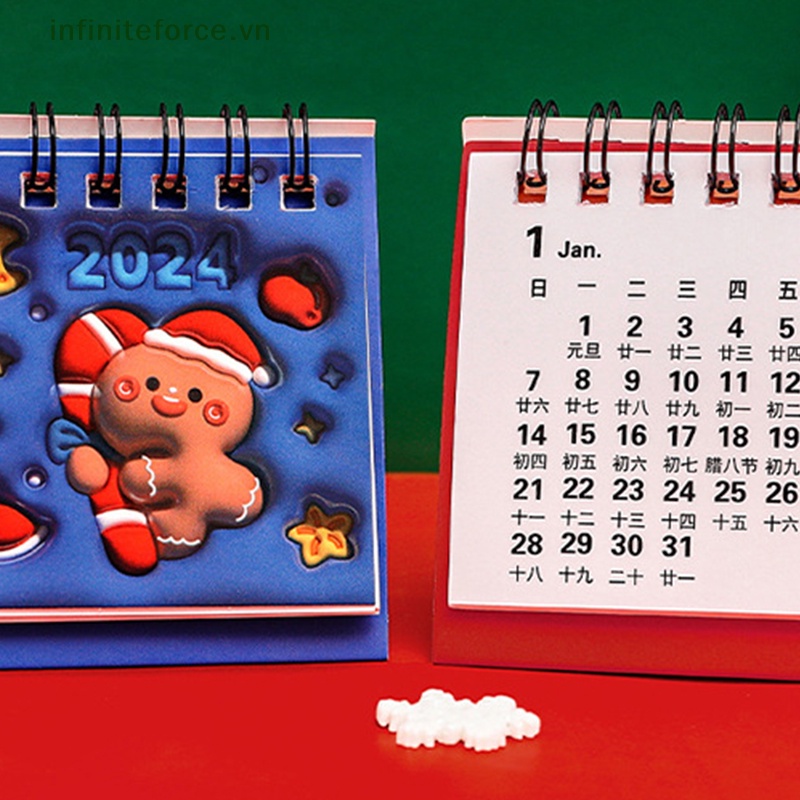 Lịch Để Bàn mini 3d Họa Tiết Hoạt Hình Giáng Sinh Tự Trang Trí Cho Học Sinh