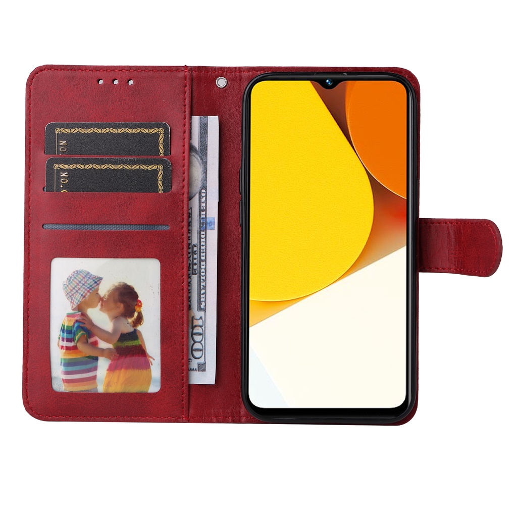 Cho Vivo Y16 Y36 Y35 Y27 Y17s Y78 Y02s Y22s Y02t V25 V25e Y02 Bao Da Điện Thoại Kiểu Ví Gập Nam Châm Có Ngăn Thẻ