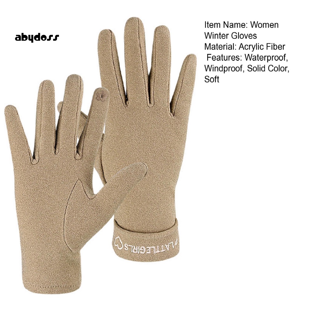 Aby Găng Tay Nhung Giữ Ấm Mùa Đông Có Thể Chạm Màn Hình Cảm Ứng Thời Tiết Cho Nữ