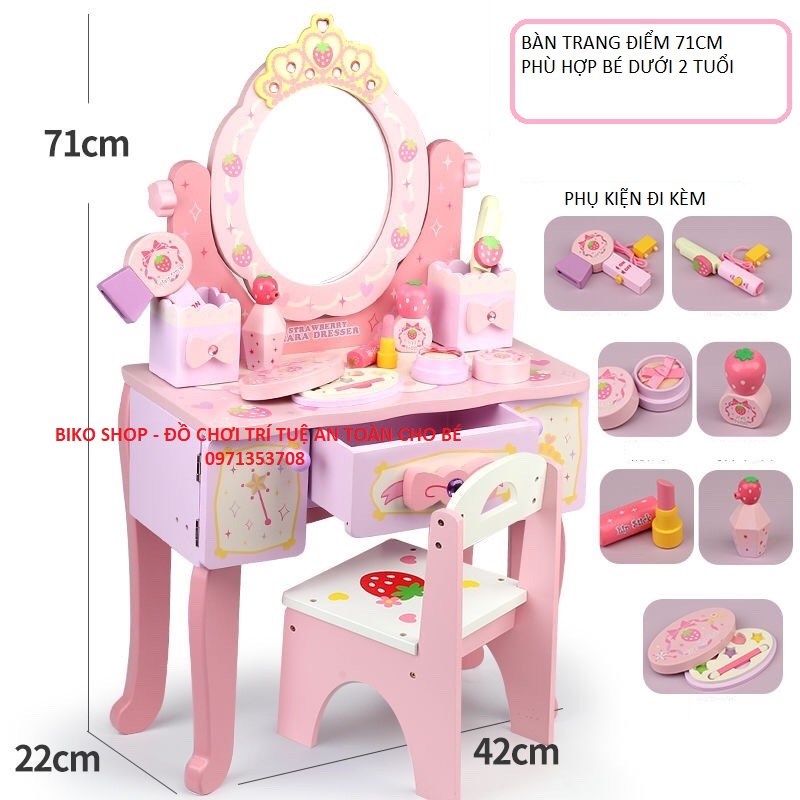 Đồ chơi bàn trang điểm bằng gỗ cỡ lớn cho bé nhiều mẫu - Biko Shop