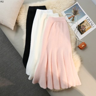 Chân Váy Len Lông Cừu Đuôi Cá Lưng Cao Co Giãn Thời Trang Thu Đông Phong Cách Mới