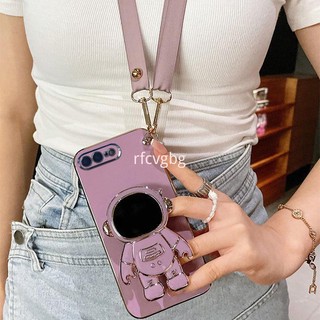 Ốp lưng iphone 7 Plus iphone 8 Plus iphone 7 / 8 iphone SE 2020 6 / 6s Plus Mạ điện Phi hành gia Giá đỡ Vỏ mềm có dây buộc