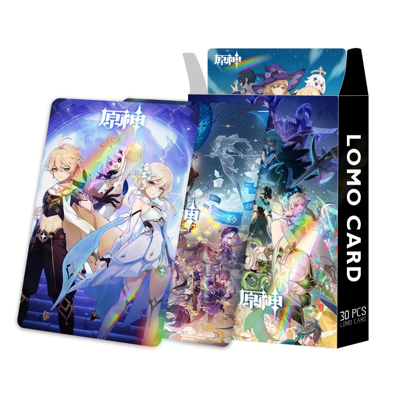 Genshin Laser Flash Lomo Card Double-sided Color Printing Photocard