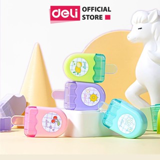 Gôm Tẩy Bút Chì Cute Que Kem Deli - Tẩy Sạch Ít Vụn An Toàn Có Nắp Đẩy Tập Viết Sạch Chì