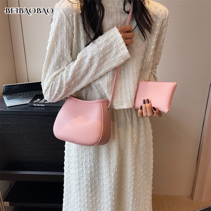 BEIBAOBAO （mua một tặng một）Mới Túi Đeo Chéo Da Mềm Phong Cách Hàn Quốc Thời Trang Cho Nữ