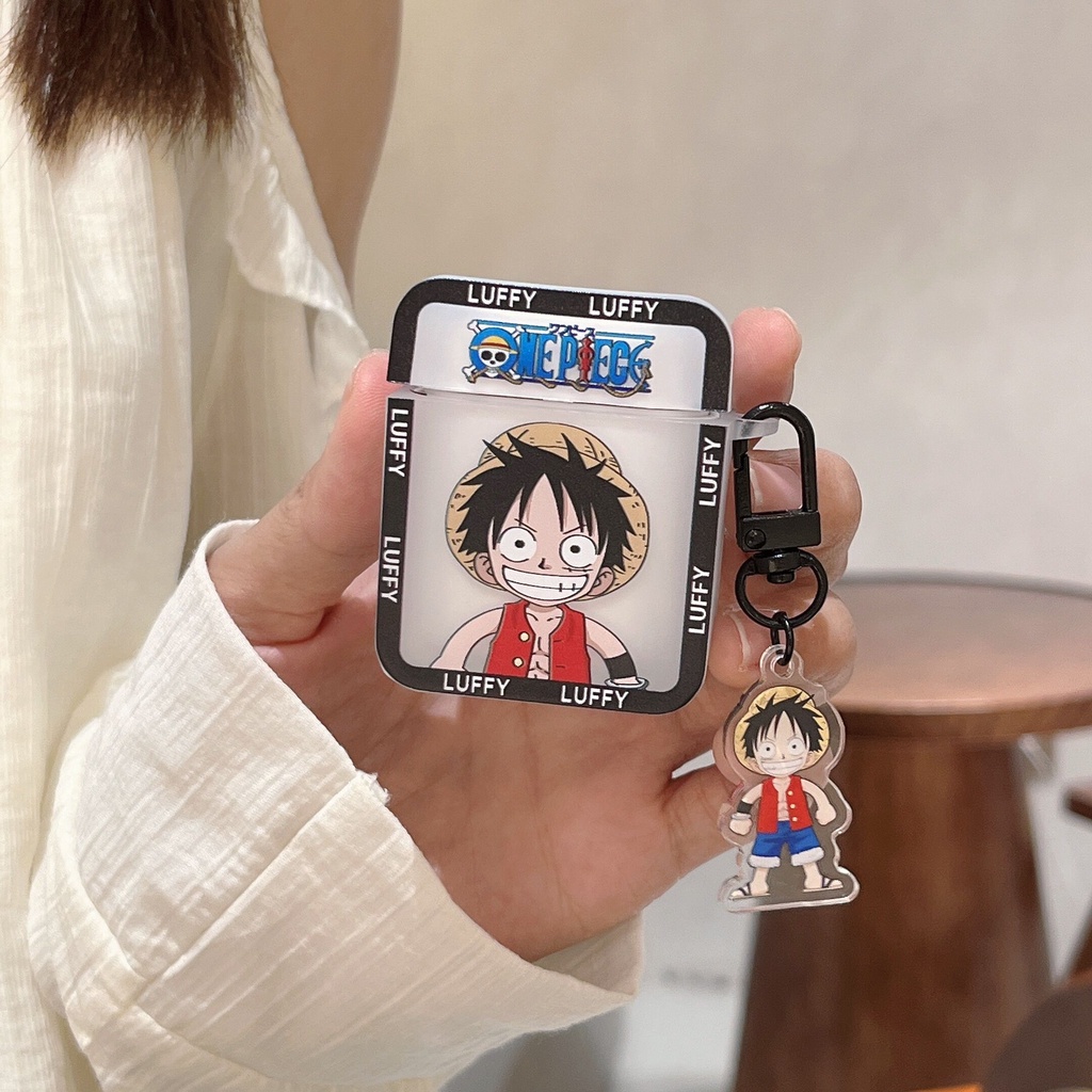 Vỏ Bảo Vệ Hộp Sạc Tai Nghe airpods pro 2 3 1 Không Dây Chất Liệu tpu Mềm Họa Tiết one piece luffy Chống Thất Lạc
